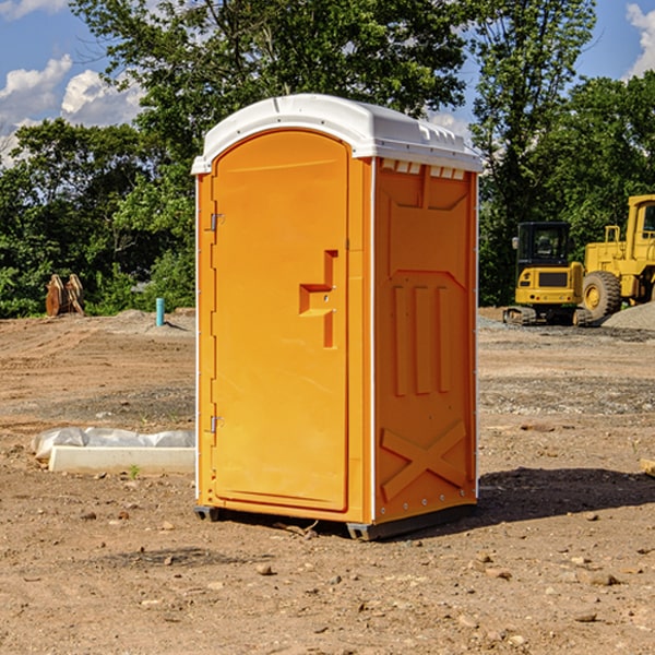 how often are the portable restrooms cleaned and serviced during a rental period in Seneca